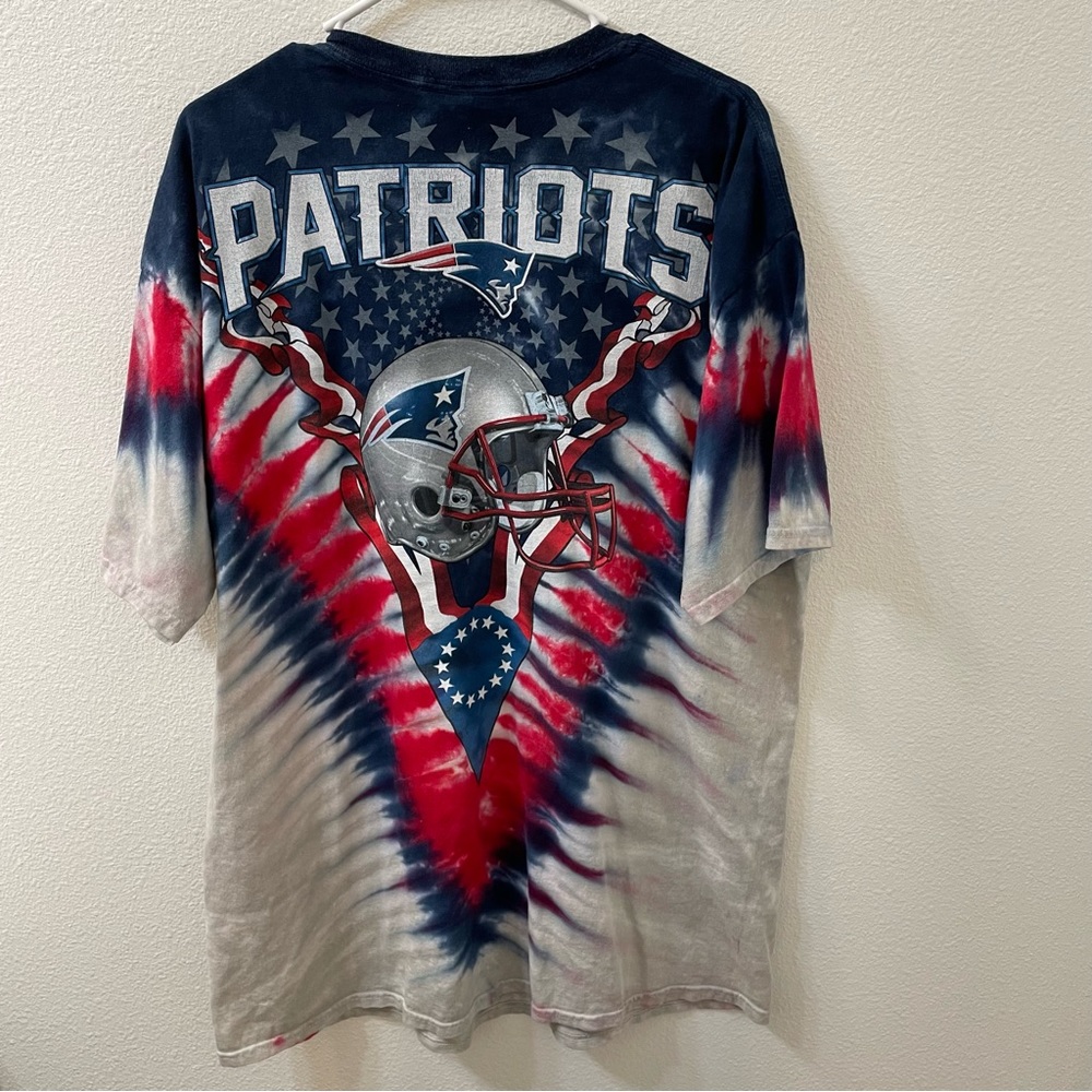 NFL New England Patriots tie dye shirt red white blue xl